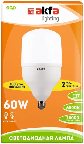 Лампа светодиодная Akfa Lighting E27 60W 6500K матовая FLLCB602765A