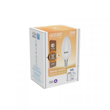 Лампа светодиодная диммируемая Gauss Smart Home E14 5W 2700K матовая 1100112