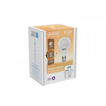 Лампа светодиодная диммируемая Gauss Smart Home E27 8,5W 2700K матовая 1050112