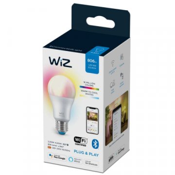 Лампа светодиодная диммируемая WiZ E27 8W RGB+CCT матовая Wi-Fi BLE 60W A60E27927-65TW1PF/6 929002383602