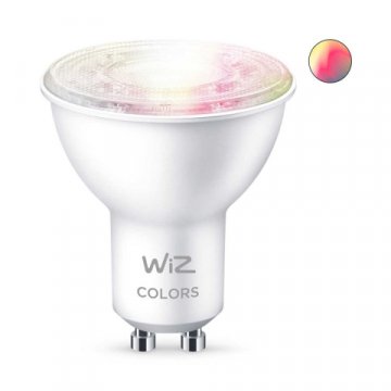 Лампа светодиодная диммируемая WiZ GU10 4,7W RGB+CCT прозрачная Wi-Fi BLE 50W GU10 922-65RGB1PF/6 929002448402