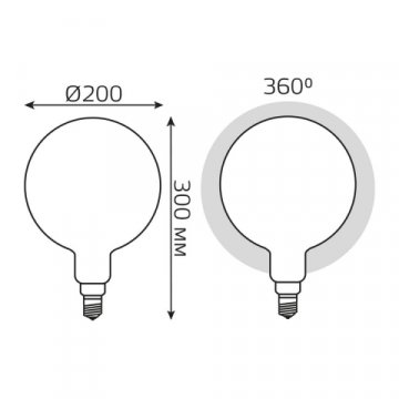 Лампа светодиодная филаментная диммируемая Gauss E27 14W 4100К матовая 153202214-D