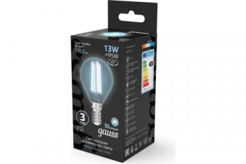 Лампа светодиодная филаментная Gauss E14 13W 4100K прозрачная 105801213