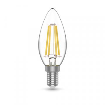 Лампа светодиодная филаментная Gauss E14 4,5W 4100К прозрачная 1031215