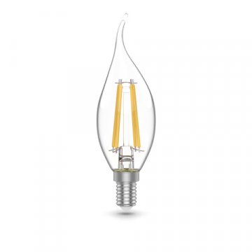 Лампа светодиодная филаментная Gauss E14 4,5W 4100К прозрачная 1041125