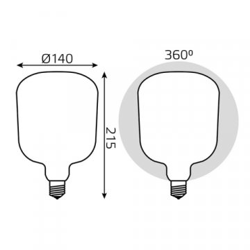 Лампа светодиодная филаментная Gauss E27 9W 4100К матовая 1015802209