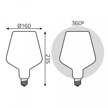 Лампа светодиодная филаментная Gauss E27 9W 4100К матовая 1016802209