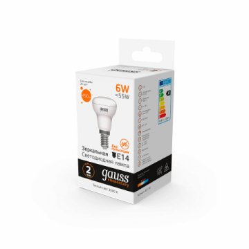 Лампа светодиодная Gauss E14 6W 3000K матовая 63116