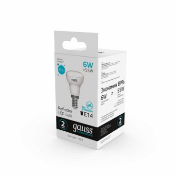 Лампа светодиодная Gauss E14 6W 4100K матовая 63126