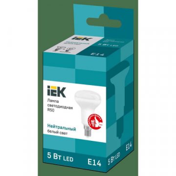 Лампа светодиодная IEK E14 5W 4000K матовая LLE-R50-5-230-40-E14