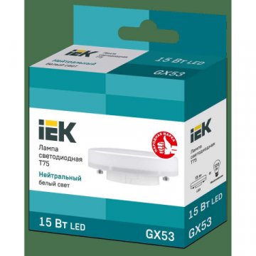 Лампа светодиодная IEK GX53 15W 4000K матовая LLE-T80-15-230-40-GX53