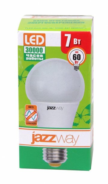 Лампа светодиодная Jazzway E27 7W 4000K матовая 1033185