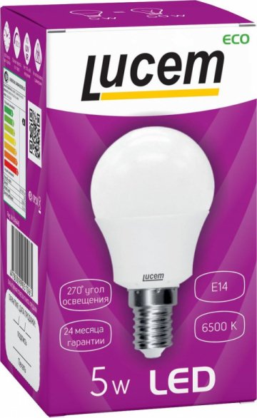Лампа светодиодная Lucem E14 5W 6500K матовая FLLBL051465L