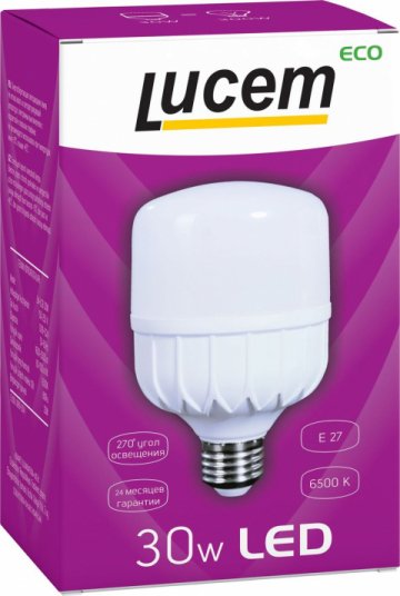 Лампа светодиодная Lucem E27 30W 6500K матовая FLLCB302765L