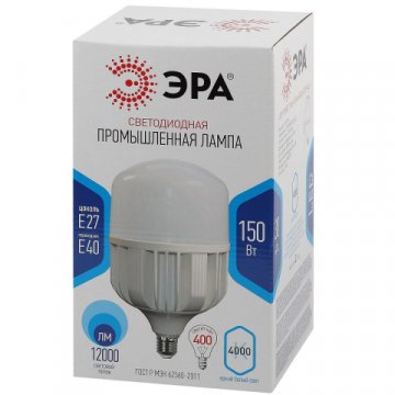 Лампа светодиодная сверхмощная ЭРА E27/E40 150W 4000K матовая LED POWER T160-150W-4000-E27/E40 Б0051795