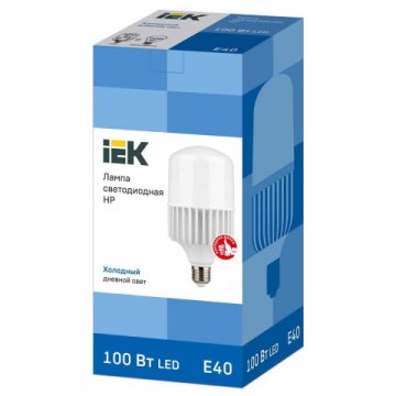 Лампа светодиодная сверхмощная IEK E40 100W 6500K матовая LLE-HP-100-230-65-E40