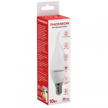Лампа светодиодная Thomson E14 10W 4000K свеча на ветру матовая TH-B2030
