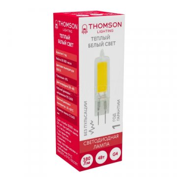 Лампа светодиодная Thomson G4 4W 3000K прозрачная TH-B4218