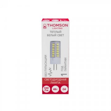 Лампа светодиодная Thomson G4 4W 3000K прозрачная TH-B4226