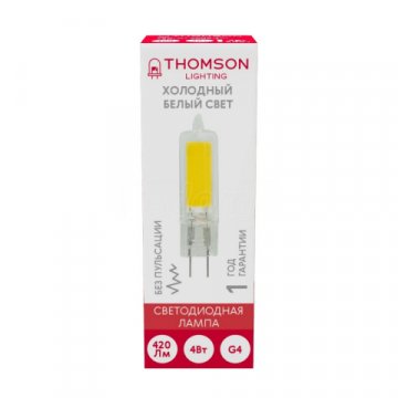 Лампа светодиодная Thomson G4 4W 6500K прозрачная TH-B4219