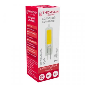 Лампа светодиодная Thomson G4 6W 6500K прозрачная TH-B4221