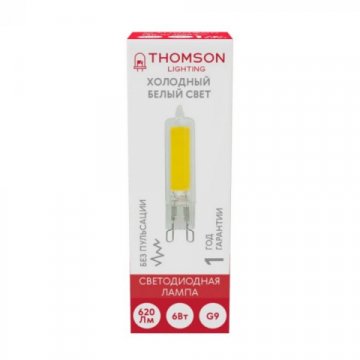 Лампа светодиодная Thomson G9 6W 6500K прозрачная TH-B4239