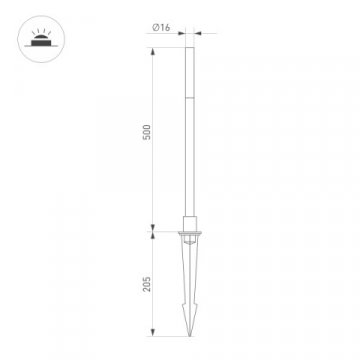 Ландшафтный светодиодный светильник Arlight KT-Canna-L500-1W Warm3000 034161