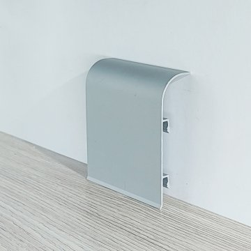 Плинтус Алюминий BL80 AS Cеребро МКР 80 мм х 22 мм х 3000 мм