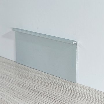 Плинтус Алюминий коннелюрный для линолеума BK 60 AS Cеребро МКР 60 мм х 8 мм х 3000 мм