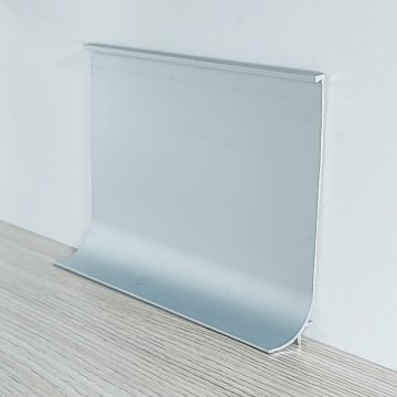 Плинтус Алюминий коннелюрный для линолеума BOL 100 AS Cеребро МКР 100 мм х 23 мм х 3000 мм