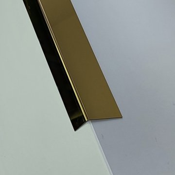 Уголок Сталь Золото полированный 430 МКР 15 мм х 8 мм х 3000 мм