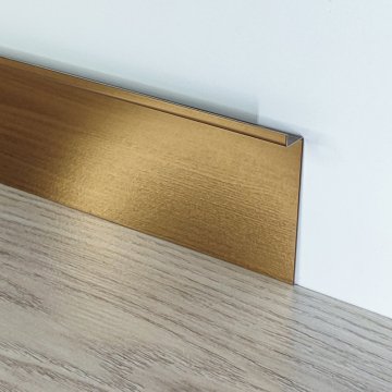 Плинтус Сталь под гипсокартон BG  Розовое золото полированный AISI  МКР 70 х 15 х 3000 мм