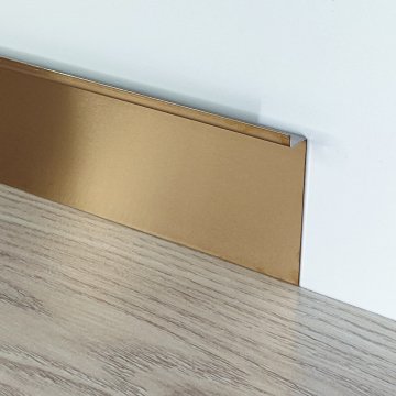 Плинтус Сталь под гипсокартон BG  Розовое золото шлифованный AISI  МКР 70 х 15 х 3000 мм