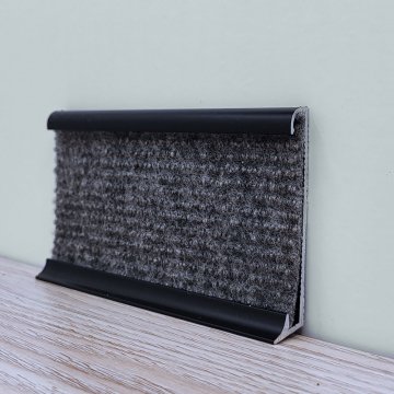 Плинтус Алюминий коннелюрный для ковролина BAP 60 Черный МКР 60 мм х 12 мм х 3000 мм