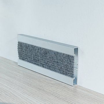 Плинтус Алюминий коннелюрный для ковролина AS BU 60 Серебро МКР 60 мм х 10 мм х 3000 мм