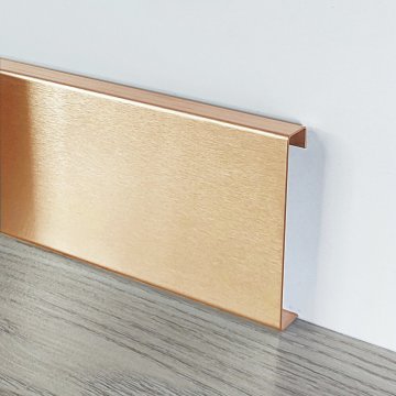 Плинтус Сталь прямоугольный BU Розовое золото полированный AISI 430 МКР 45 мм х 10 мм х 3000 мм