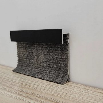 Плинтус Алюминий коннелюрный для ковролина BLL65C Черный МКР 65 мм х 14 мм х 3000 мм