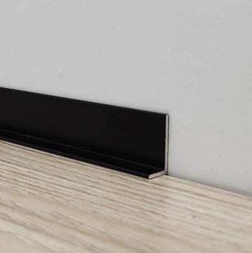 Плинтус Алюминий пристенный  Черный МКР 20 мм х 10 мм х 3000 мм