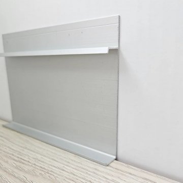 Плинтус Алюминий под гипсокартон BG  AS Cеребро МКР 85 х 15 х 3000 мм