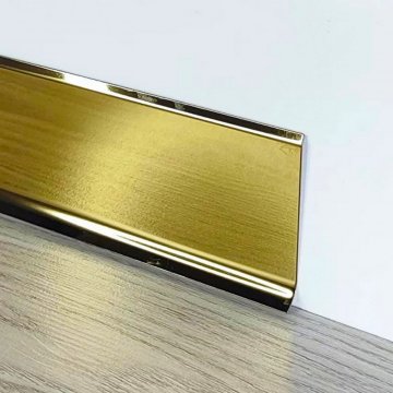Плинтус Сталь L-образный BA  Золото полированный AISI 430 нитрид титана МКР 40 мм х 11 мм х 3000 мм
