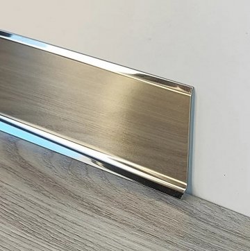 Плинтус Сталь L-образный BA 40 Серебро полированный AISI 430 МКР 40 мм х 11 мм х 3000 мм