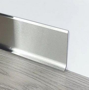 Плинтус Сталь BA 40 Серебро шлифованный AISI 430 МКР 40 мм х 11 мм х 3000 мм