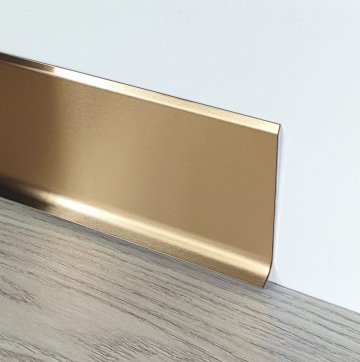 Плинтус Сталь L-образный BA Розовое золото шлифованный AISI 430 нитрид титана МКР 40 мм х 11 мм х 3000 мм