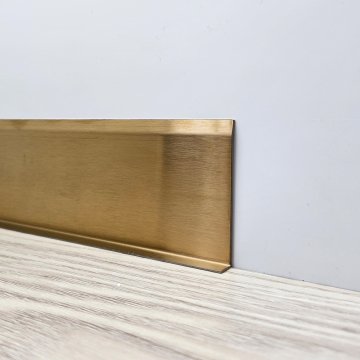 Плинтус Сталь L-образный BA  Золото шлифованный AISI 430 нитрид титана МКР 40 мм х 10 мм х 3000 мм