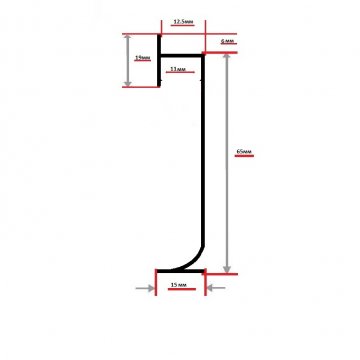 Плинтус Алюминий коннелюрный для ковролина AS BLL65C Серебро МКР 65 мм х 14 мм х 3000 мм