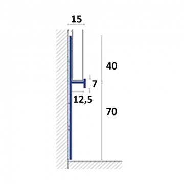 Плинтус Алюминий под гипсокартон AS BG Серебро МКР 110 х 15 х 3000 мм