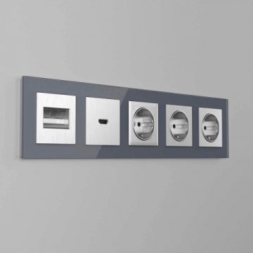 Накладка для двойной розетки Werkel Еthernet RJ-45 серебряный рифленый W1191109 4690389159947