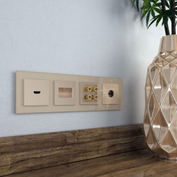 Накладка для двойной розетки Werkel Еthernet RJ-45 шампань W1191111 4690389157530