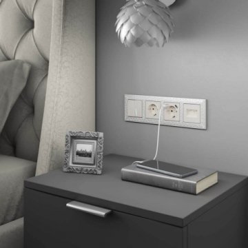 Накладка Werkel для двойной розетки Еthernet RJ-45 перламутровый рифленый W1191113 4690389161124