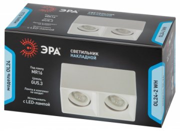 Накладной светильник ЭРА OL24-2 WH Б0054382